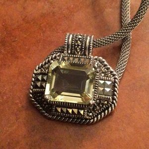 Judith Jack Sterling, Citrine and Marcasite Necklace